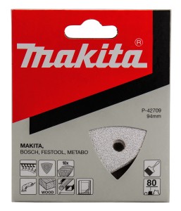 PAPIER ŚCIERNY DELTA MAKITA 94x94 mm P80 10 sztuk nr. kat. P-42709