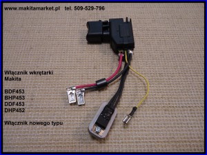 WŁĄCZNIK WKRĘTARKA MAKITA DDF453 DHP453 BDF453 BHP453 NOWY TYP  nr. kat. 632A23-2